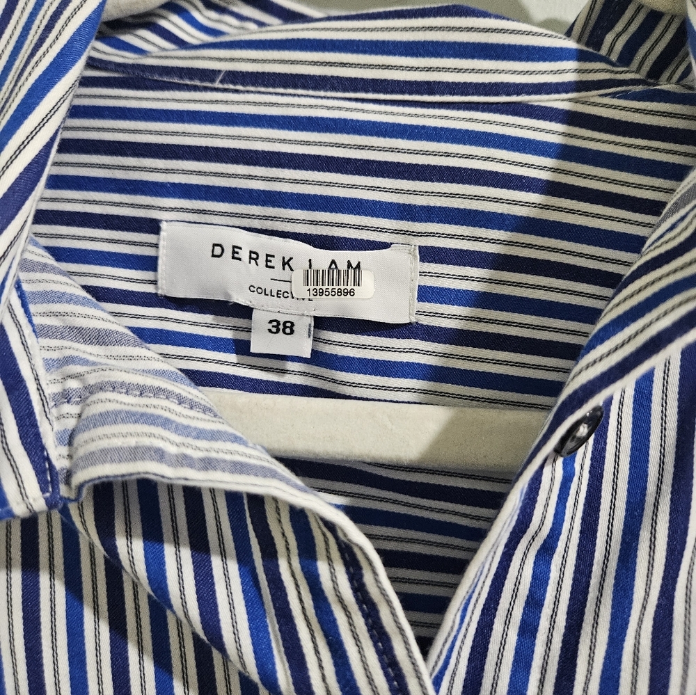 Derek Lam Striped Button Down Collared Shirt Dres… - image 5